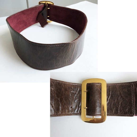 Jack Rabbit Collection Wide Leather Belt Distressed Retro - Picture 4 of 6